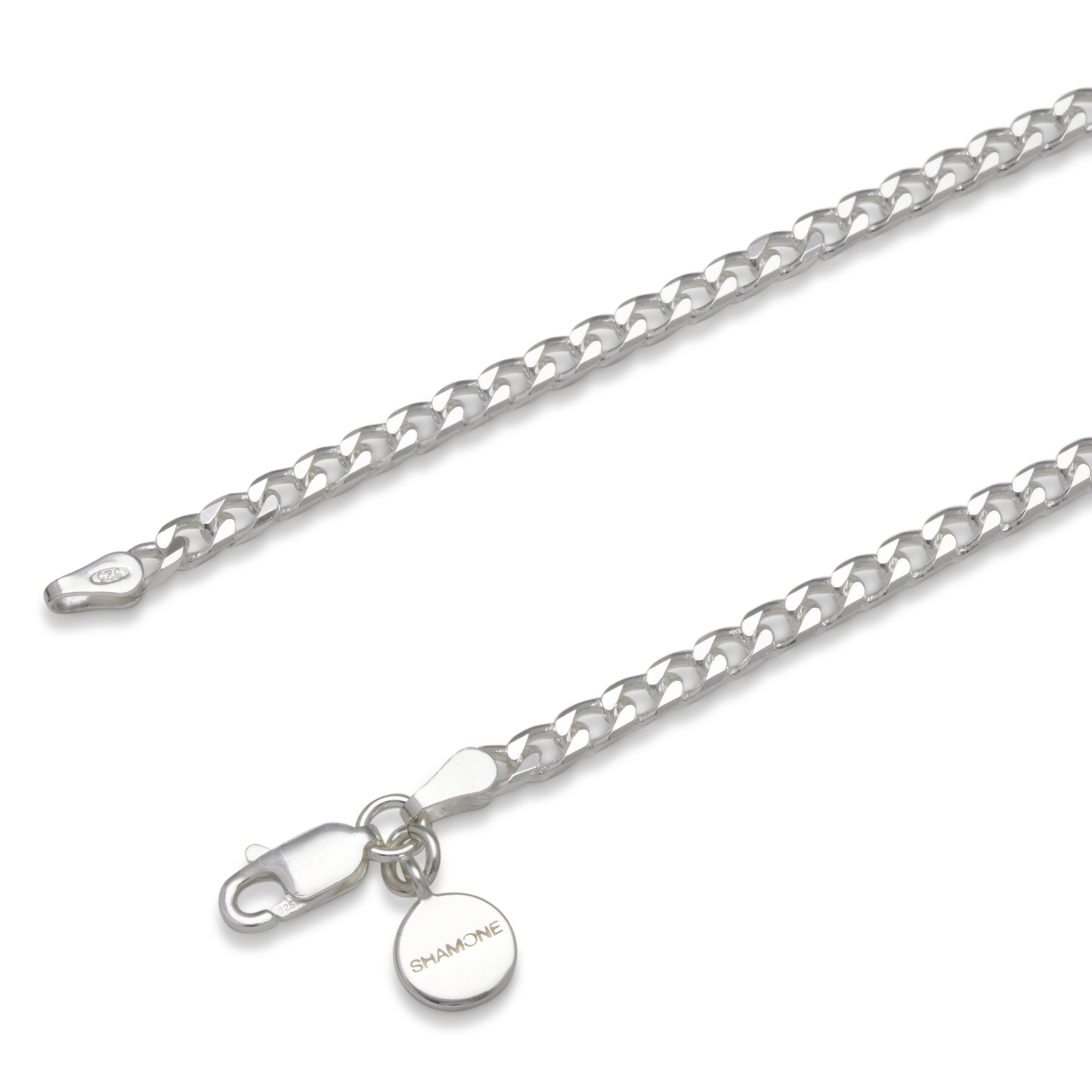 CARUSO - Silver Diamond Cut Baby Cuban Link Bracelet - 20cm