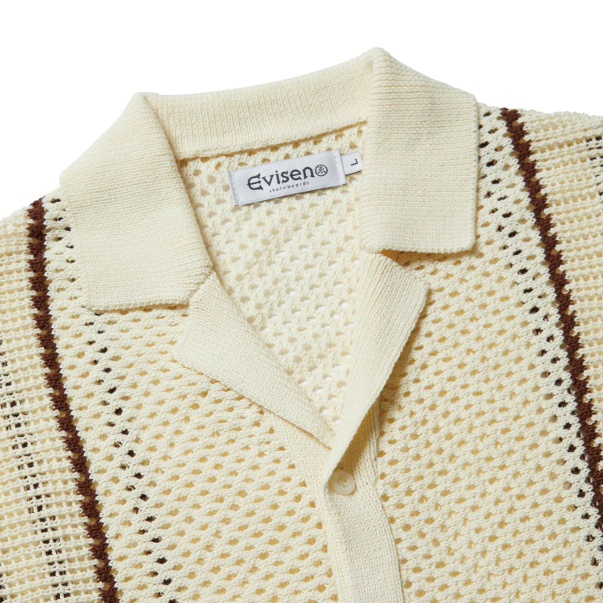 Evisen Stripe Crochet Shirt - Cream