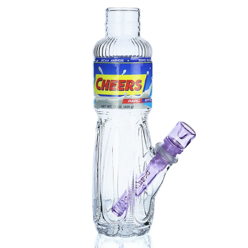 Cheers Small Bottle 23cm Glass Bong - Clear