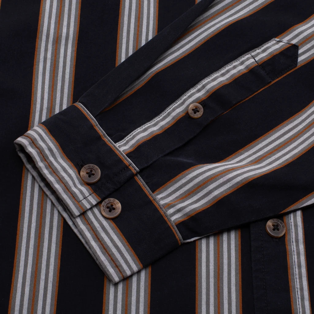 Long Sleeve Button Down [Black Stripe]