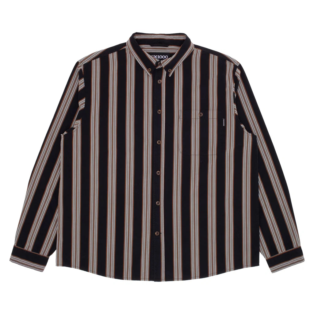 Long Sleeve Button Down [Black Stripe]
