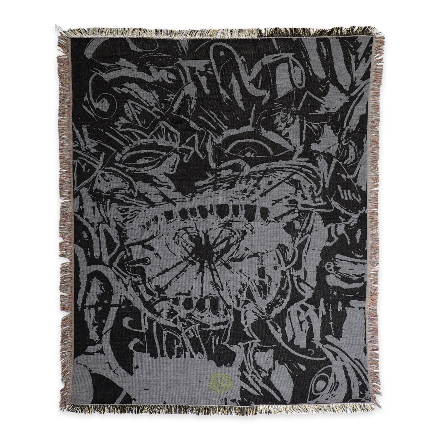 Goes Around Throw Blanket - Black / Grey