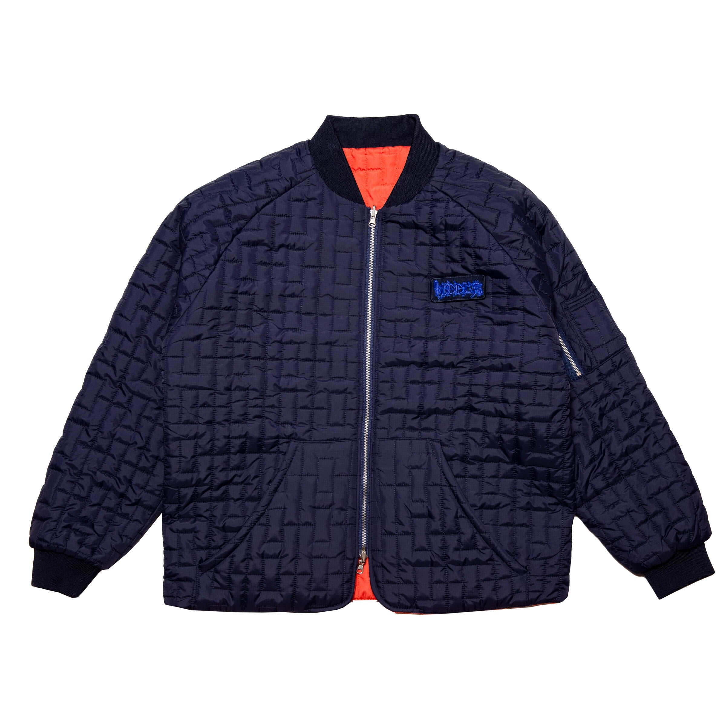 HODDLE REVERSABLE BOMBER JACKET NAVY/ORANGE