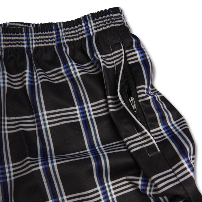 'Check Mate’ Mesh Shorts [BLACK/BLUE]