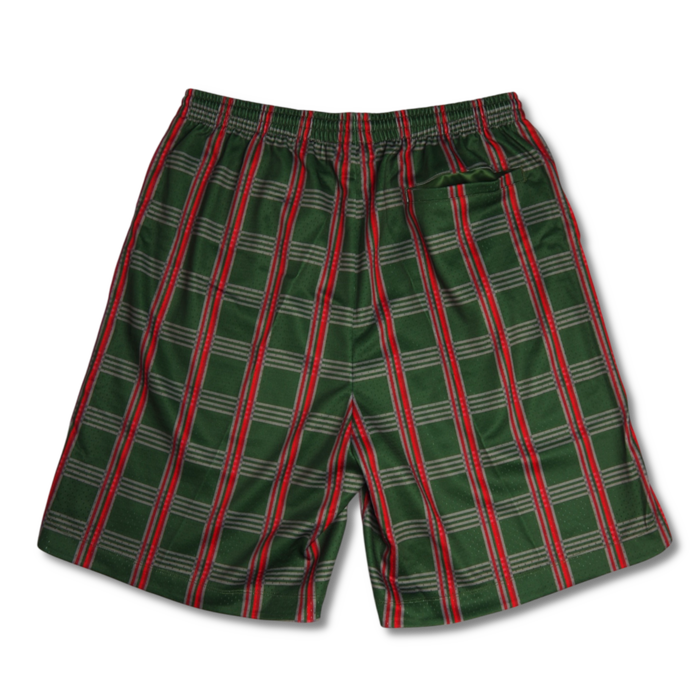 'Check Mate’ Mesh Shorts [GREEN/RED]
