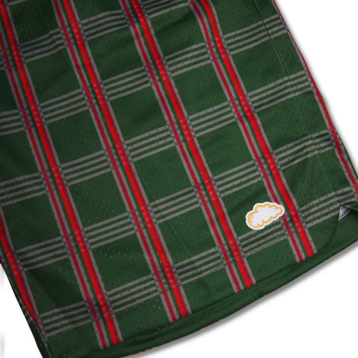 'Check Mate’ Mesh Shorts [GREEN/RED]