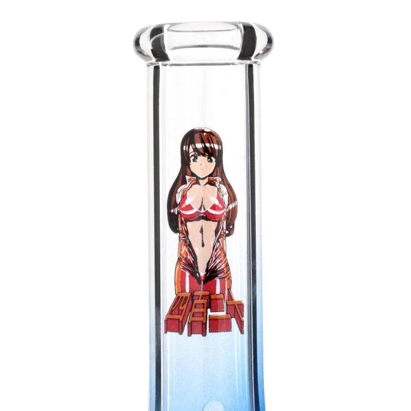Mini Glass 25cm Gripper Bong -Blue Fade Blaze Ups
