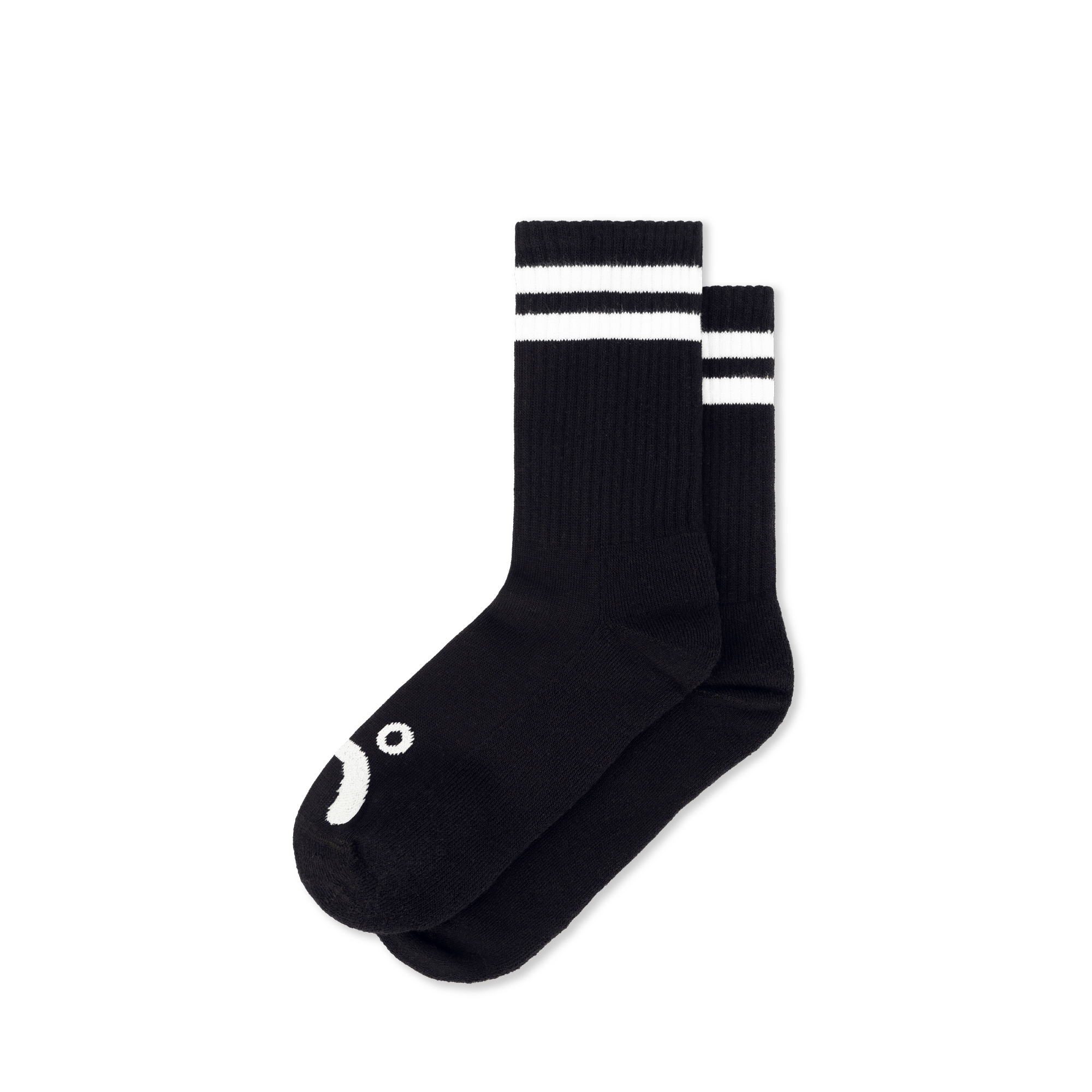 Rib Socks - Happy Sad - Black