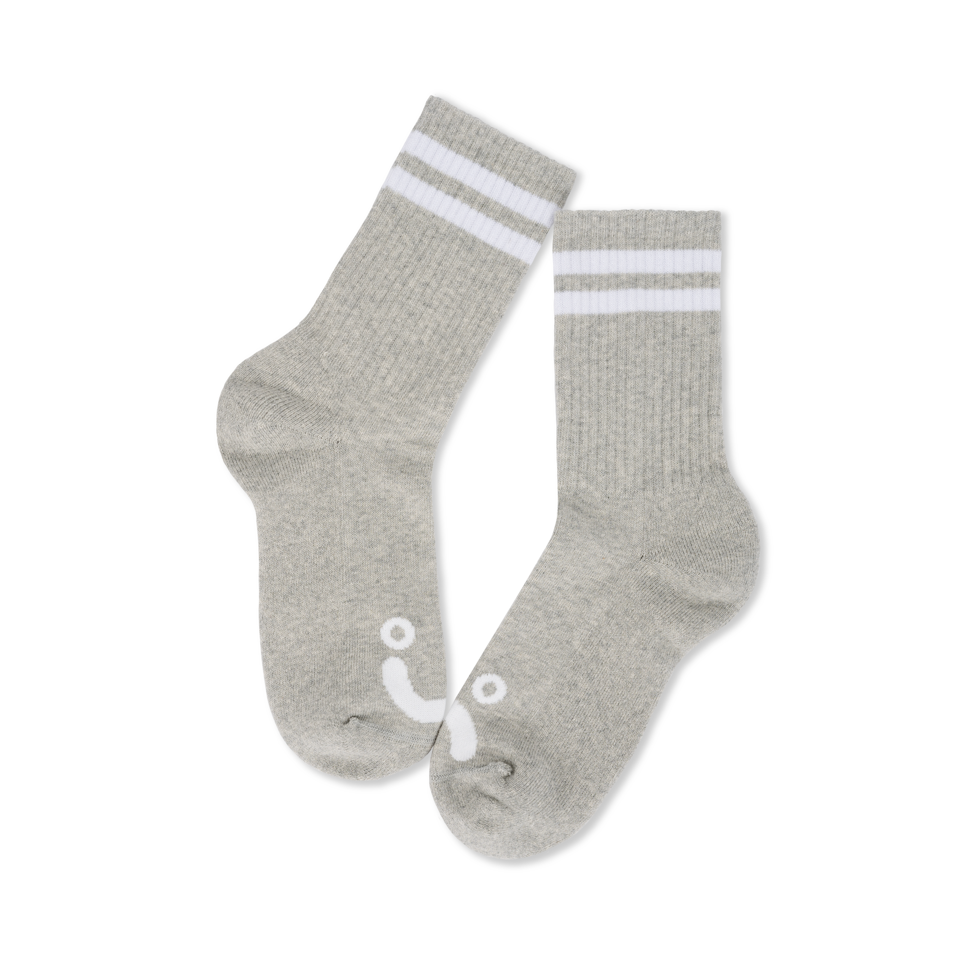 Rib Socks - Happy Sad - Grey