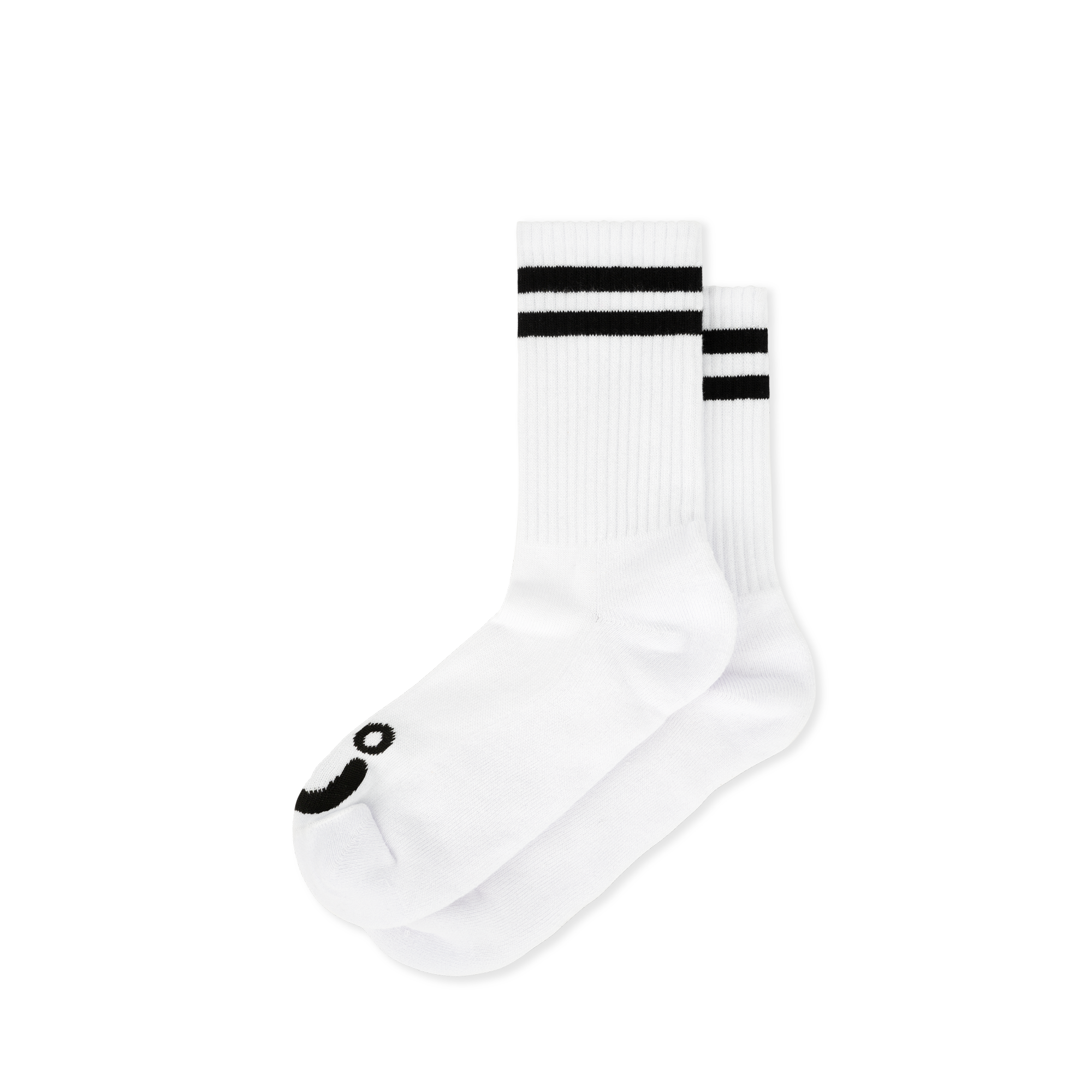 Rib Socks - Happy Sad - White