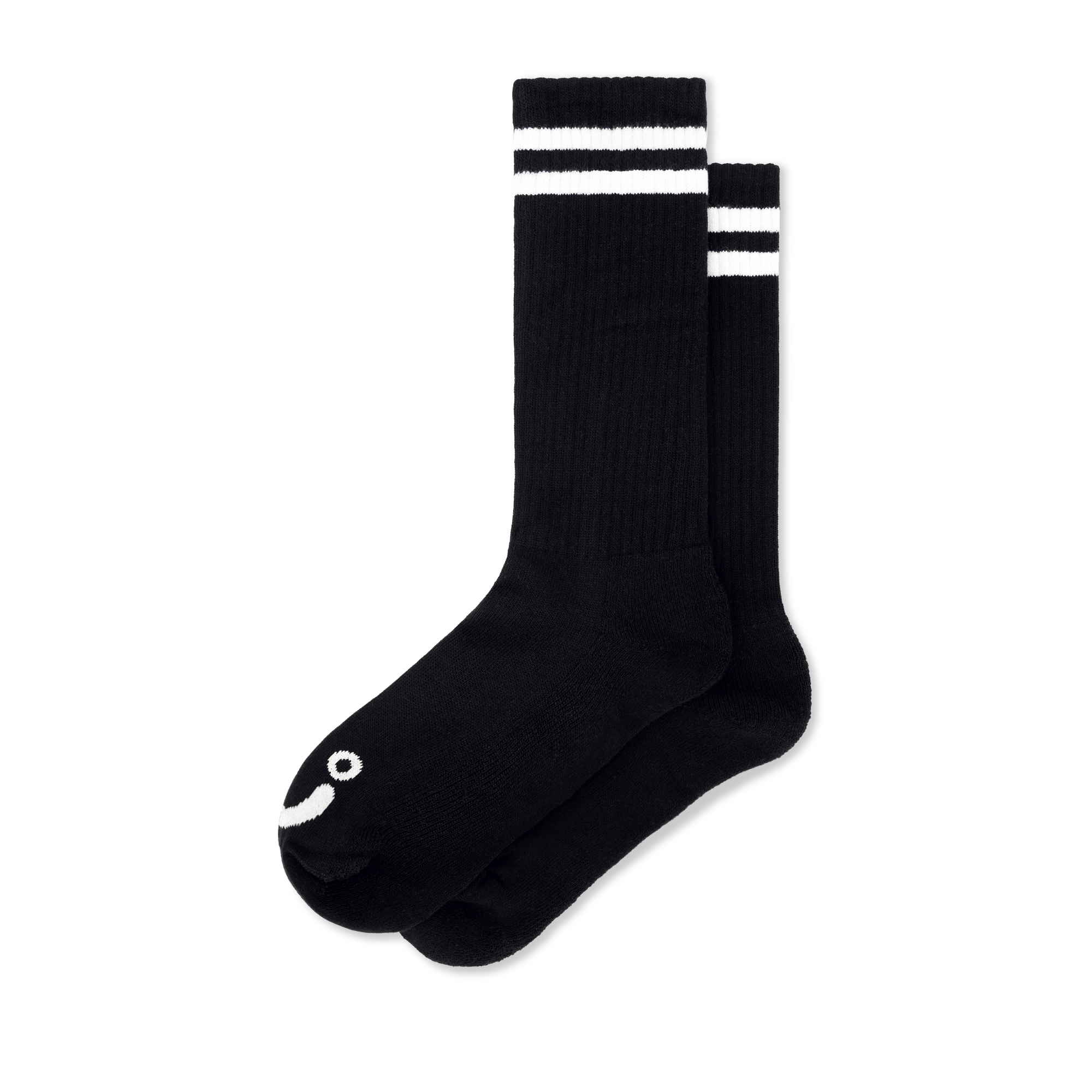 Rib Socks - Happy Sad - Black