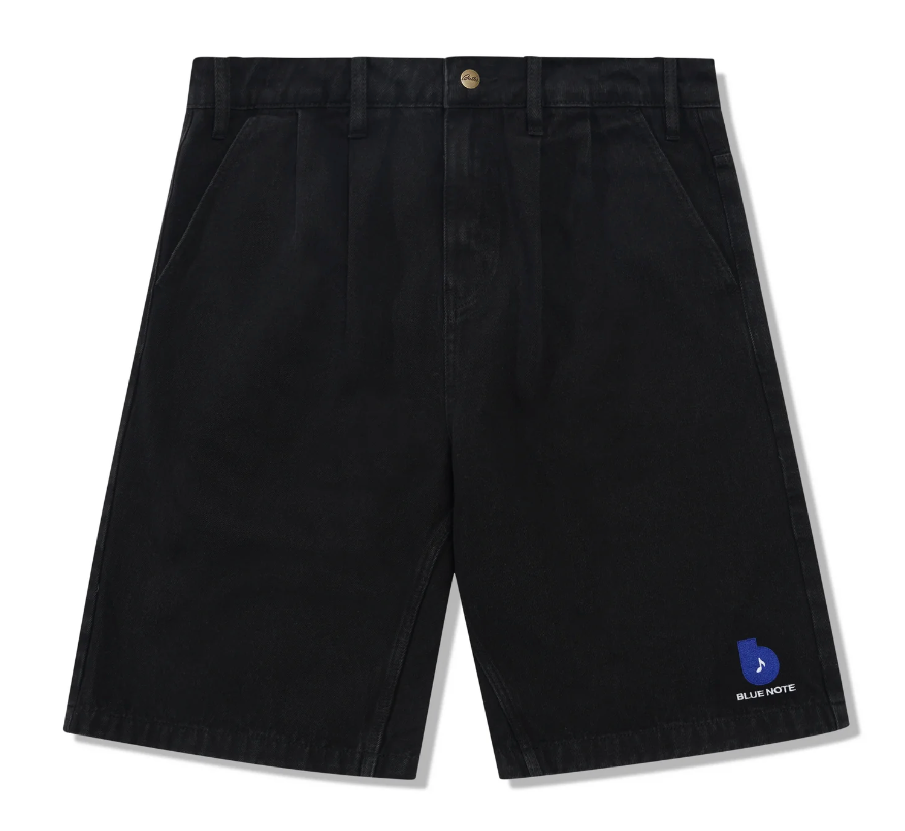 Blue Note Pleated Denim Shorts - Washed Black