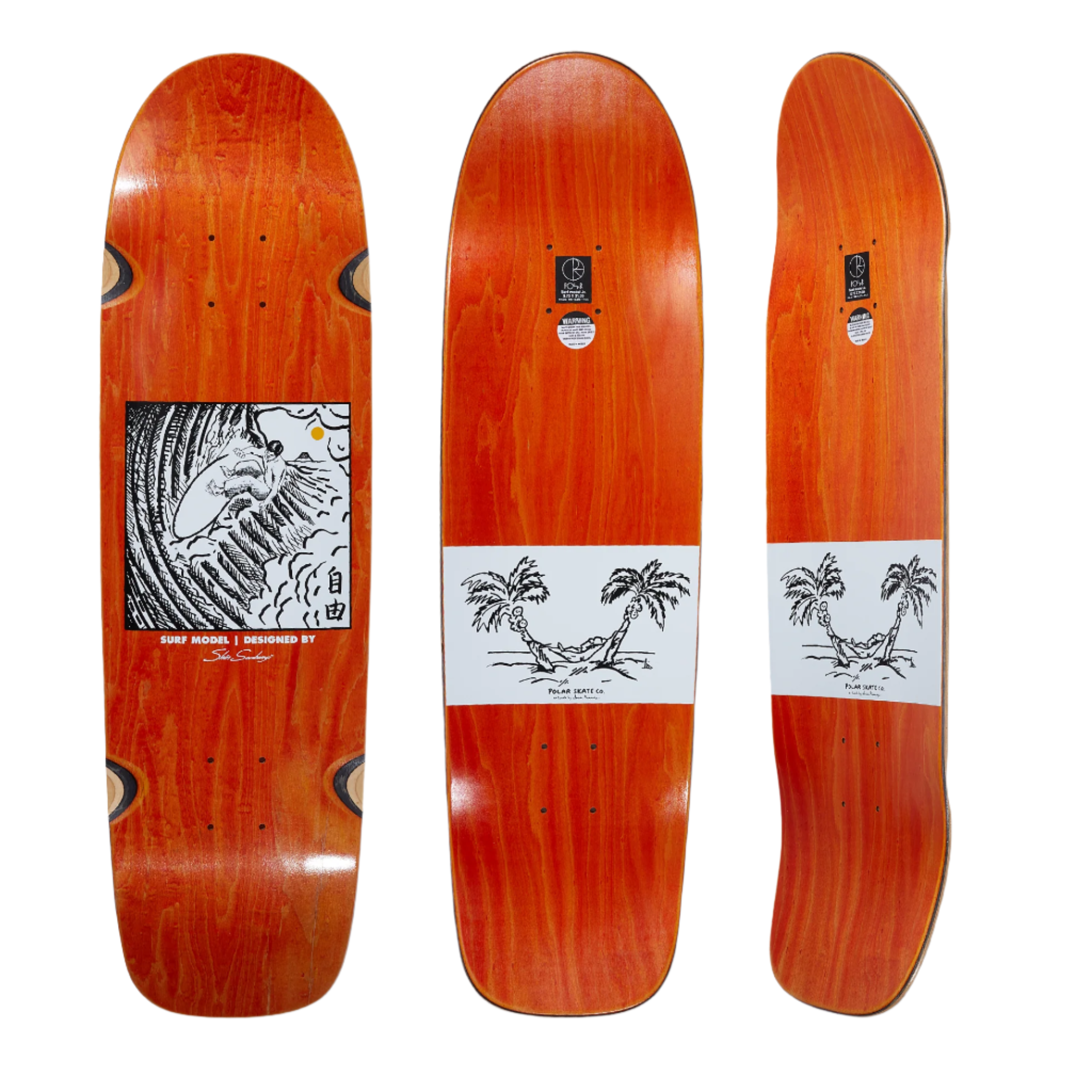 SHIN SANBONGI - Freedom WHEEL WELL SURF JNR (Orange) Deck - 8.75"