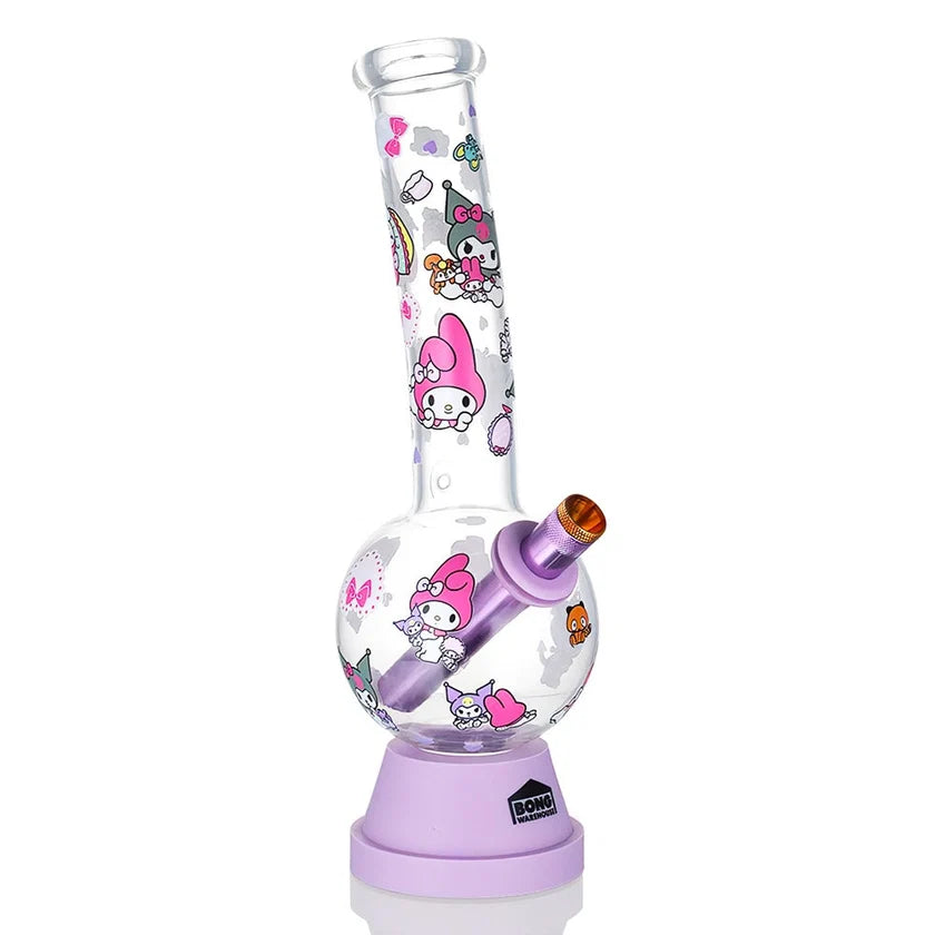 My Melody & Kuromi Medium Glass 27cm Bubble Bong - Purple