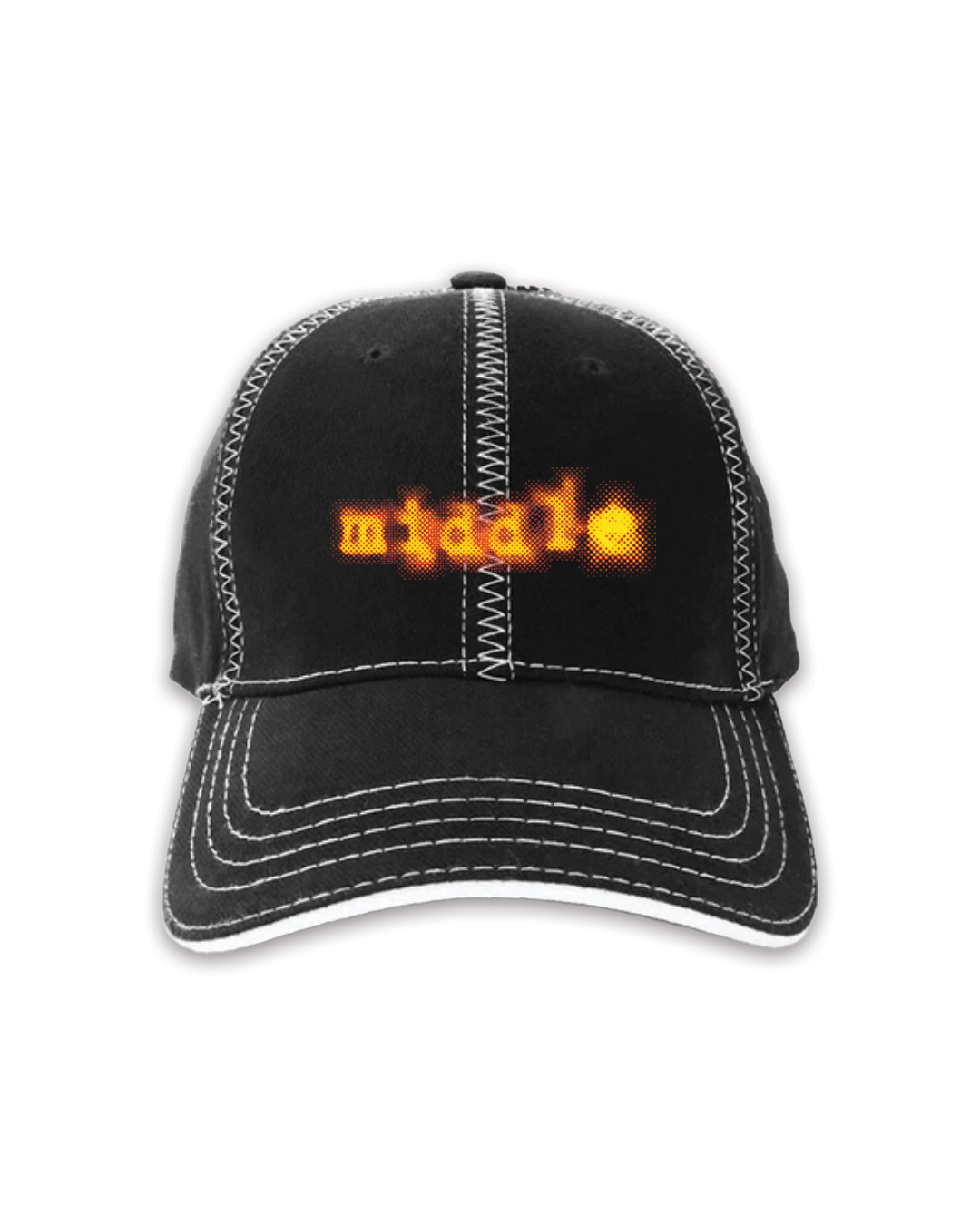 Halftone Contrast Stitch Trucker Cap