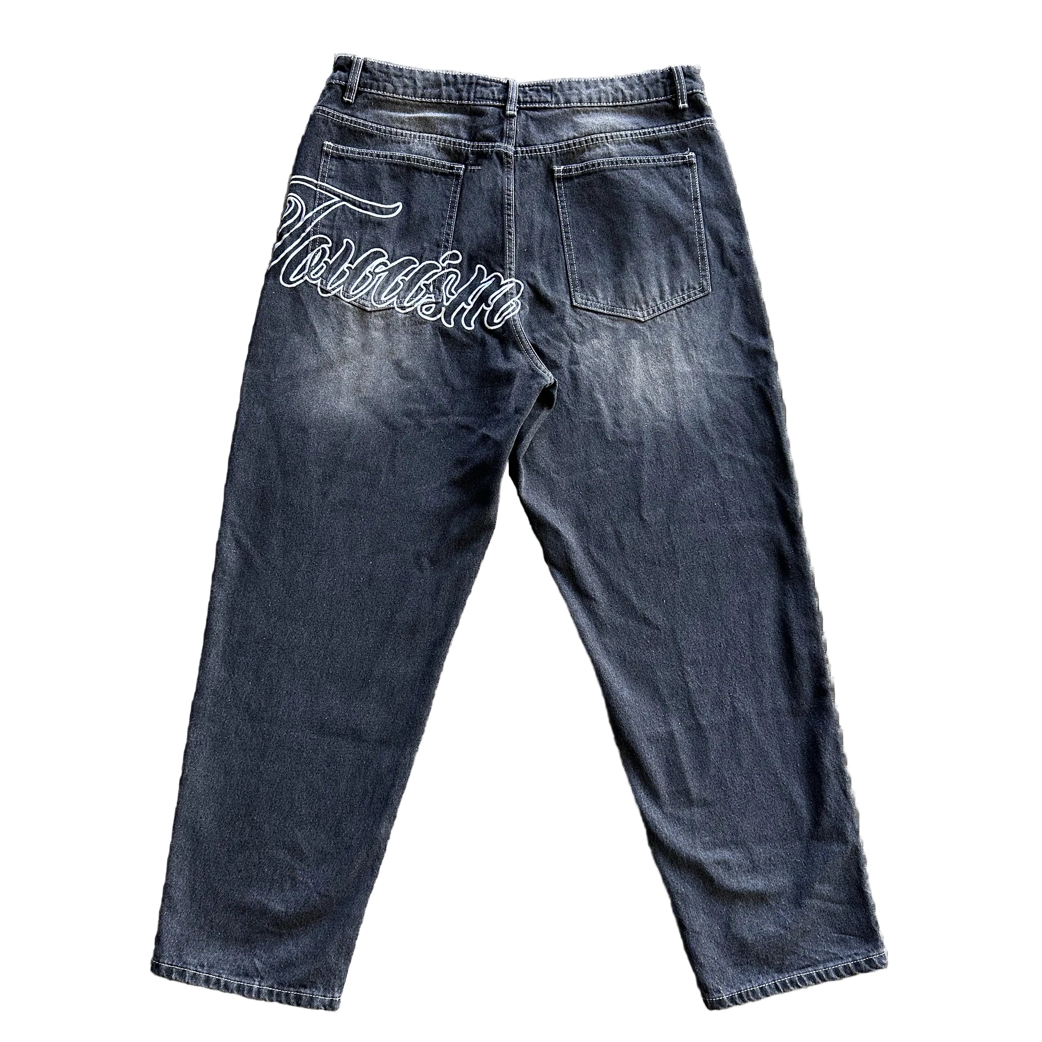 Washed Black Baggy Jeans
