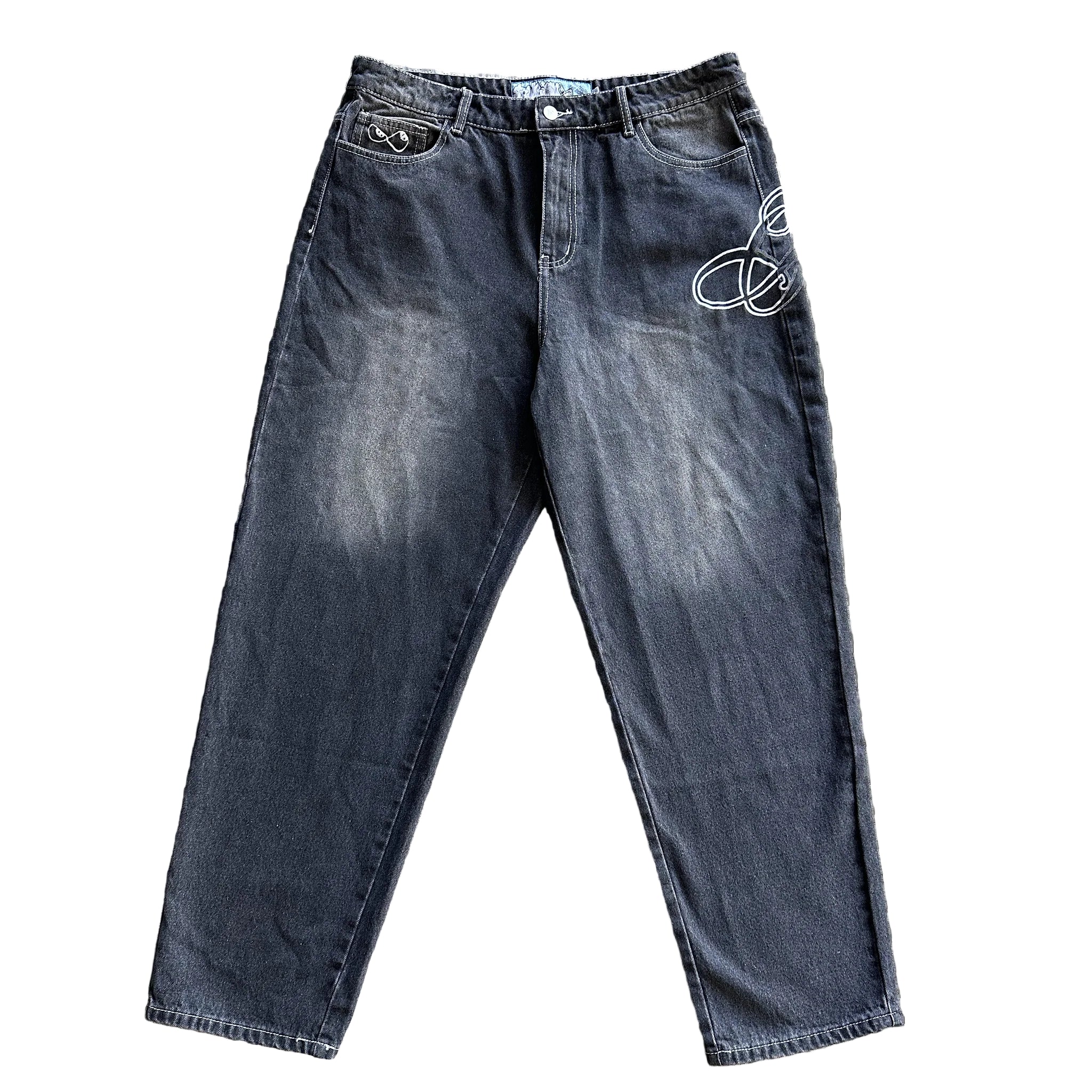 Washed Black Baggy Jeans