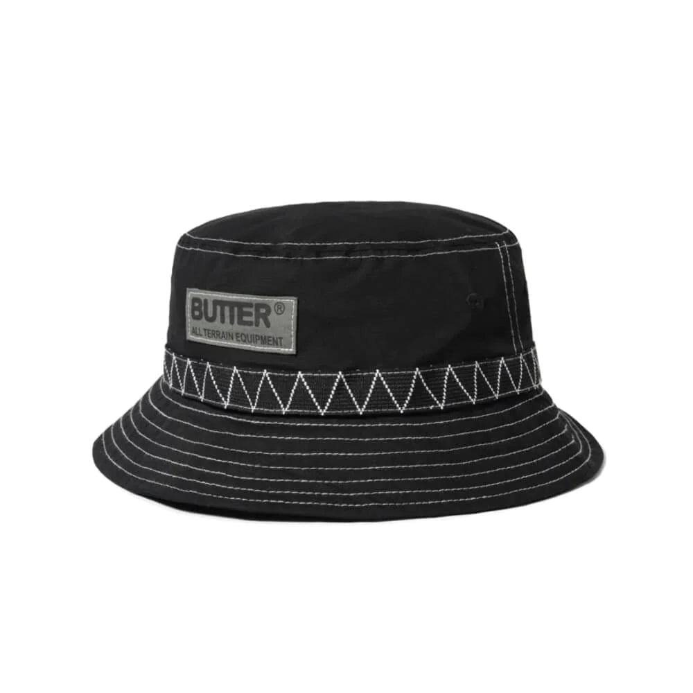 Terrain Contrast Stitch Bucket Hat Black Osfa 9826