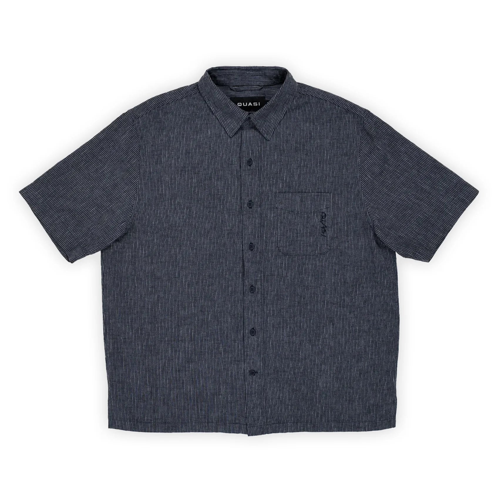Quasi Kalvin Short Sleeve Button Up Shirt - Navy