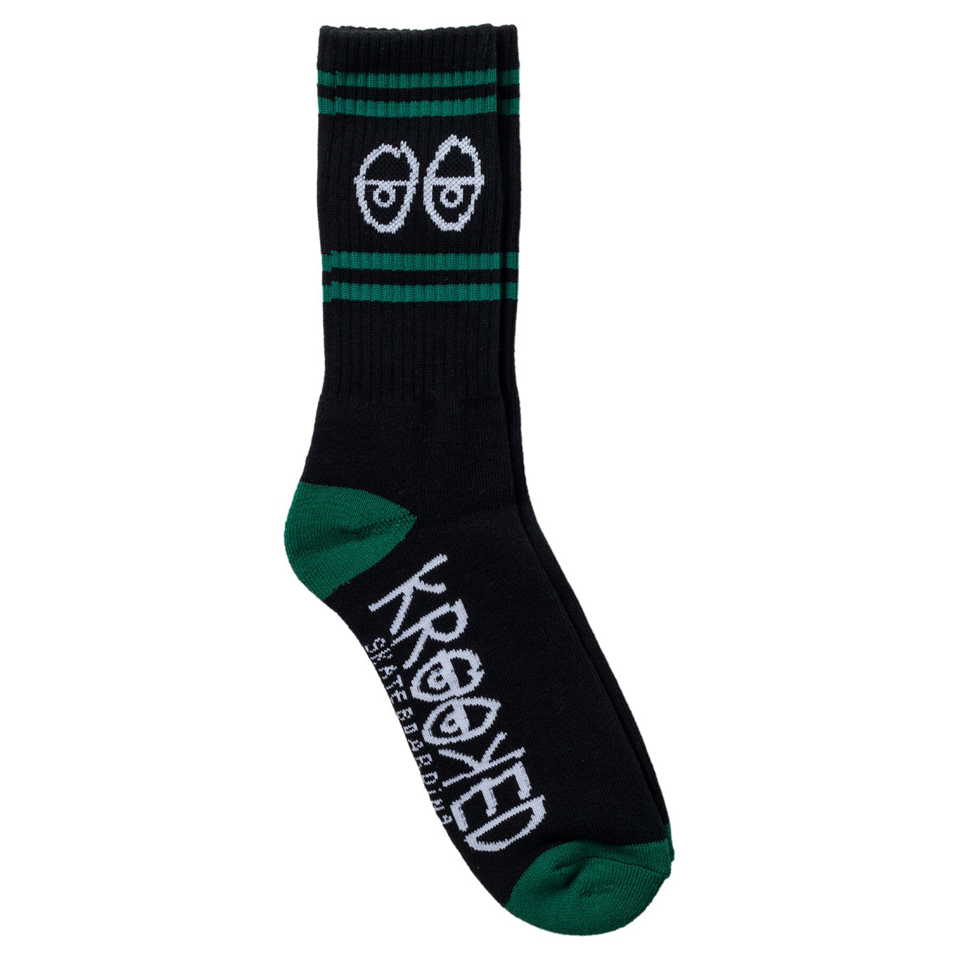 Krooked Eyes Socks - Black/Green/White