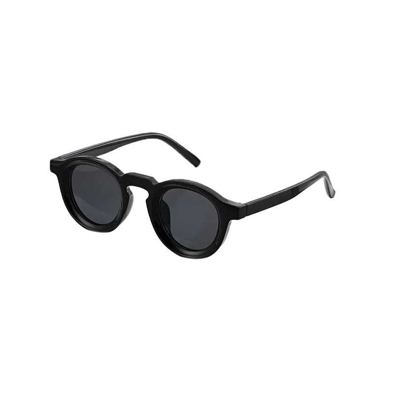 Round Full Frame  Sunglasses - black