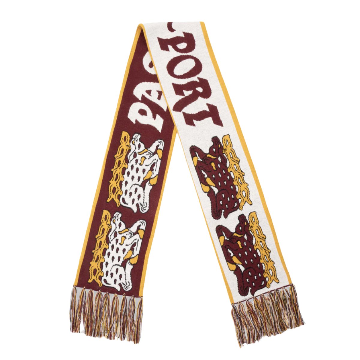 Antler Scarf - Maroon/Gold