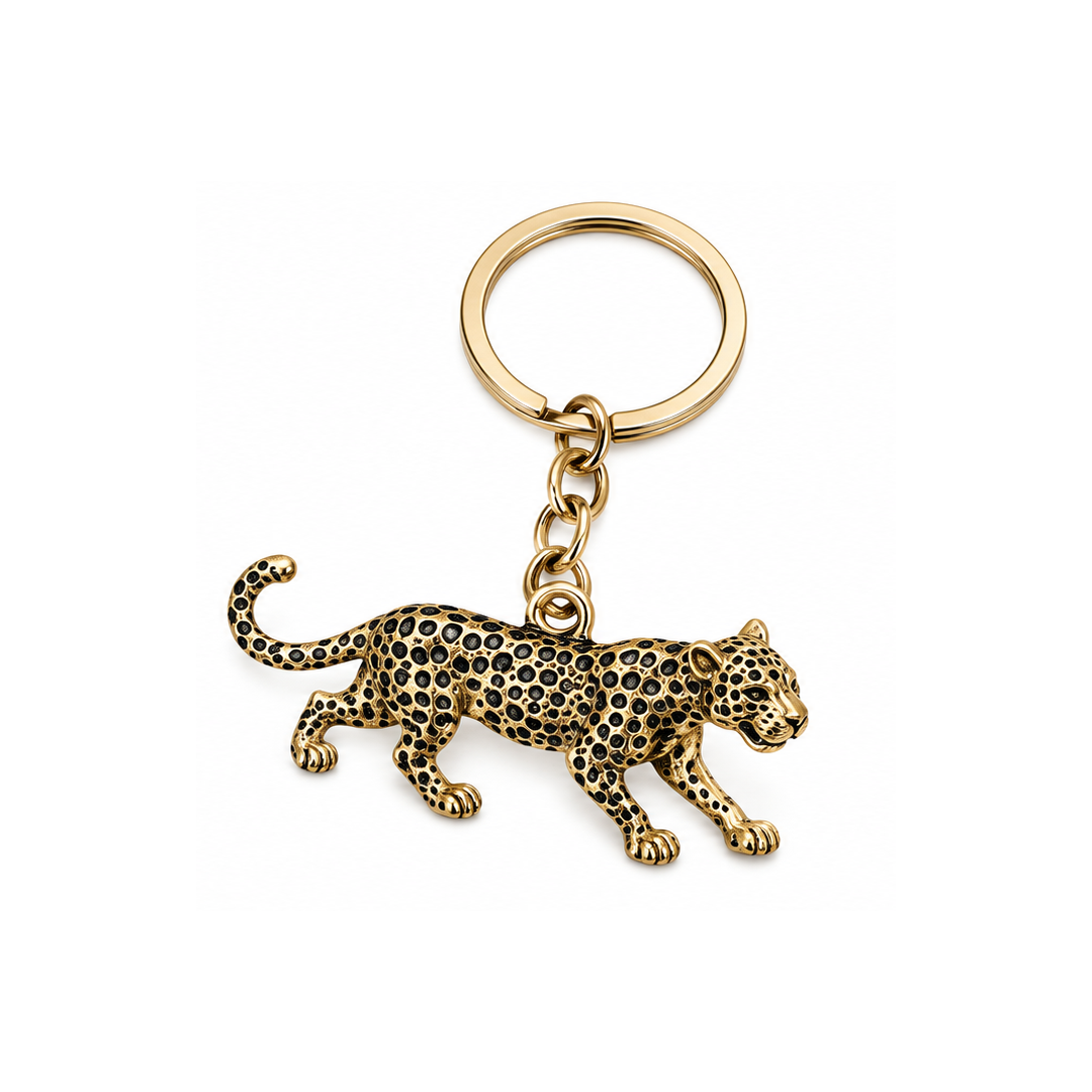 Gold Cheetah Keychain