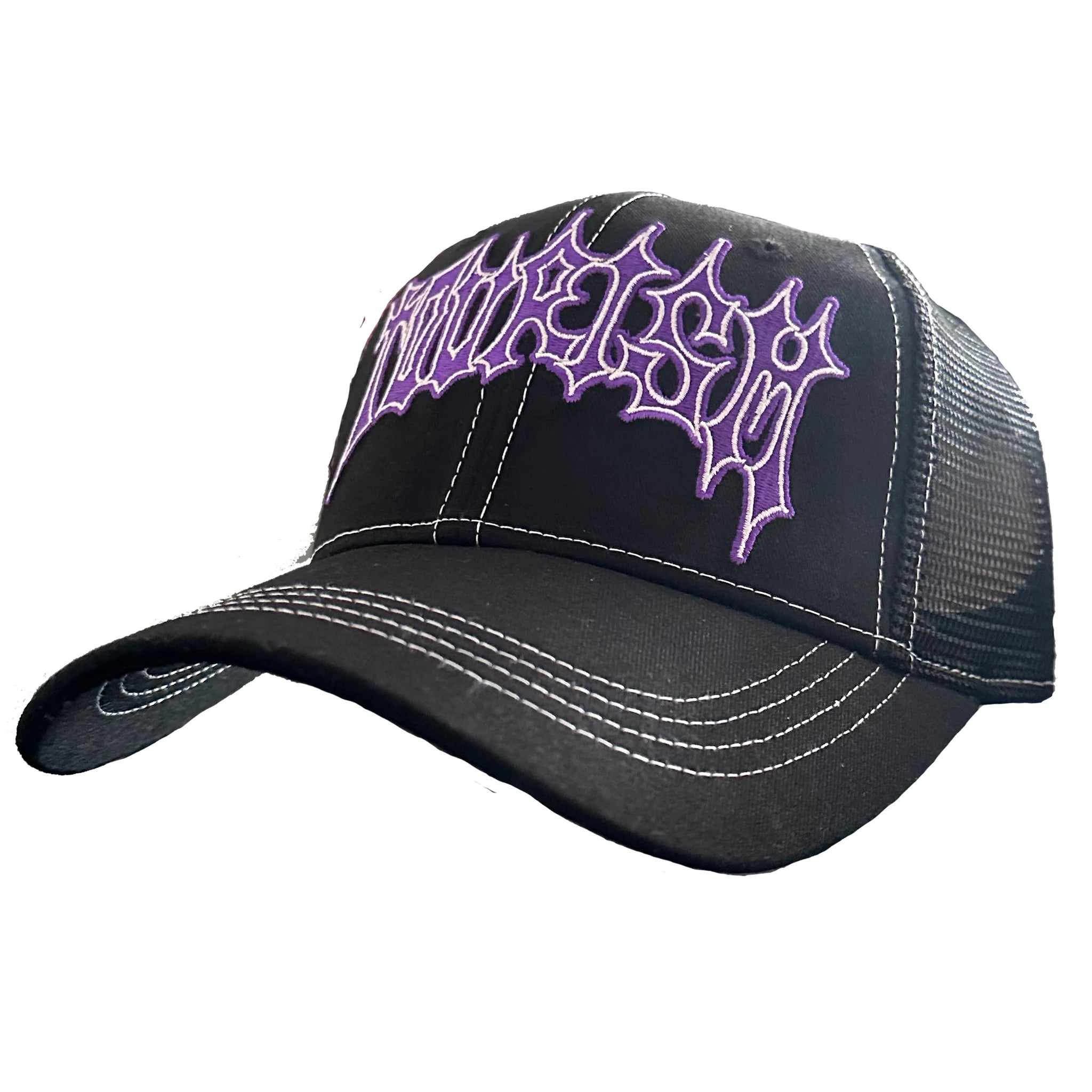 Blackletter Trucker Cap - Black/Purple