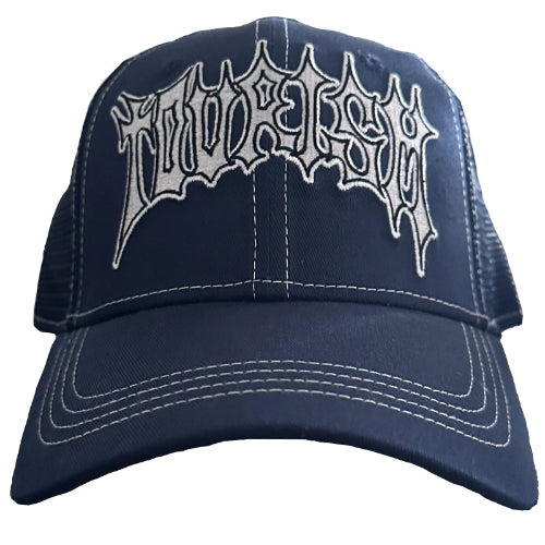Blackletter Trucker Cap - Navy/White